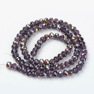 Electroplate Transparent Glass Beads Strands EGLA-A034-T8mm-R17-1