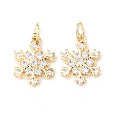 Rack Plating Brass Micro Pave Clear Cubic Zirconia Pendants KK-B093-04A-G-1