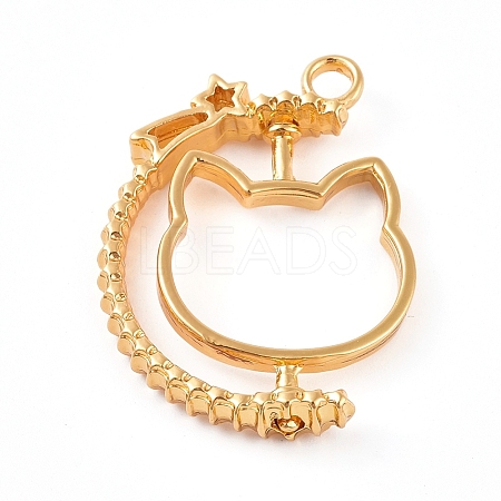 Alloy Open Back Bezel Pendants X-PALLOY-WH0067-90G-1