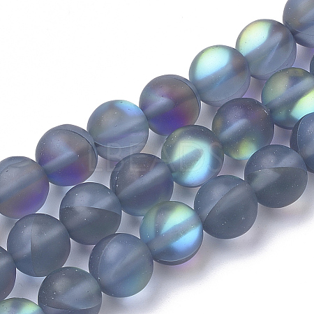 Synthetic Moonstone Beads Strands G-S283-01-8mm-1