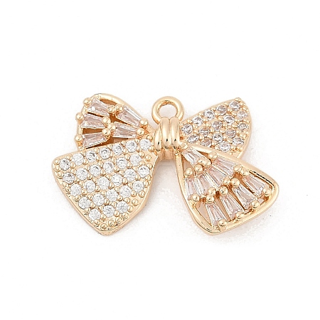 Brass Micro Pave Cubic Zirconia Pendants KK-U051-04G-02-1
