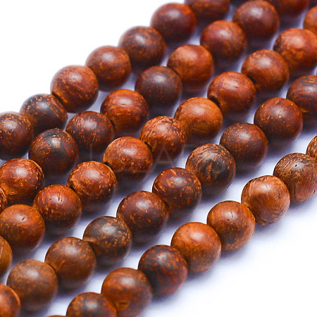 Natural Rosewood Beads Strands X-WOOD-P011-06-6mm-1