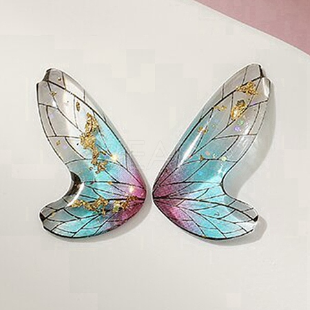 Gradient Color Transparent Resin Pendants RESI-TAC0019-06E-1