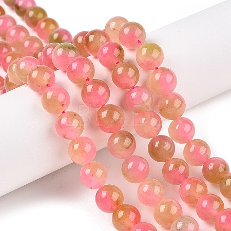 Dyed Natural White Jade Beads Strands G-T138-10mm-210-30-1