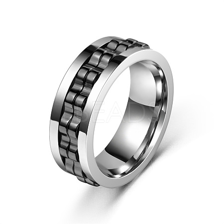 304 Stainless Steel Gear Rotatable Finger Rings FS-WGAD37A-07-1