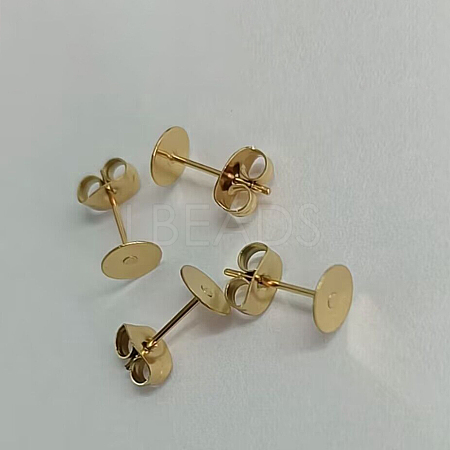 Ion Plating(IP) 304 Stainless Steel Stud Earring Findings STAS-H436-24G-8mm-1
