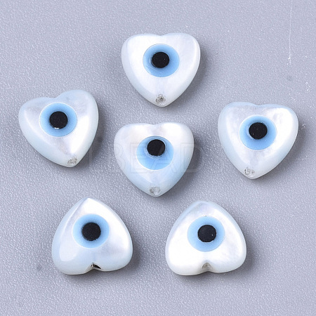Natural White Shell Mother of Pearl Shell Beads SSHEL-N034-52-1