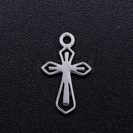 Tarnish Resistant 201 Stainless Steel Tiny Cross Charms STAS-Q201-JN308-1-1