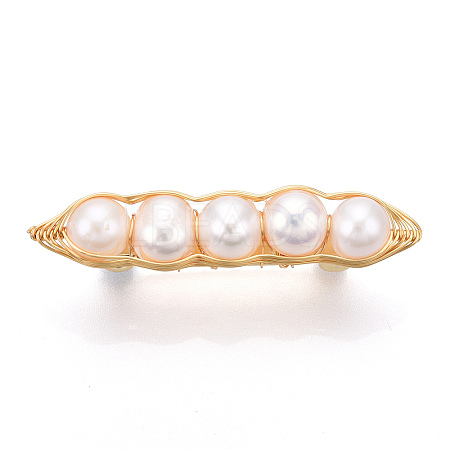 Natural Pearl Brooches for Women JEWB-N001-01G-1