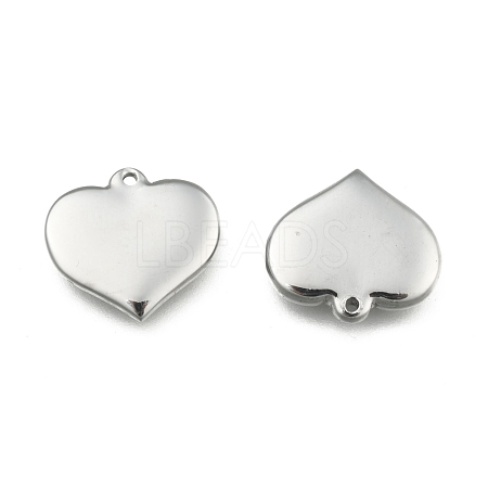 Tarnish Resistant 304 Stainless Steel Mirror Polished Finish Stamping Blank Tag Heart Pendants X-STAS-R063-02-1