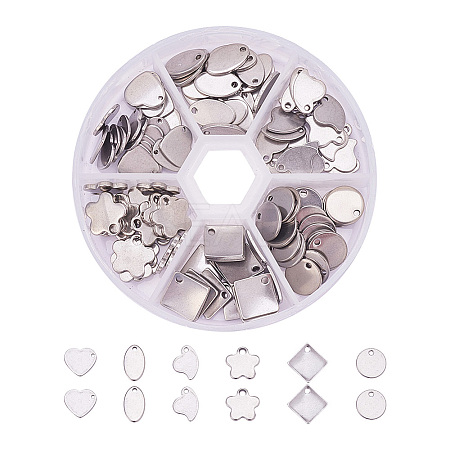 304 Stainless Steel Stamping Blank Tag Pendants Sets STAS-PH0007-01-1