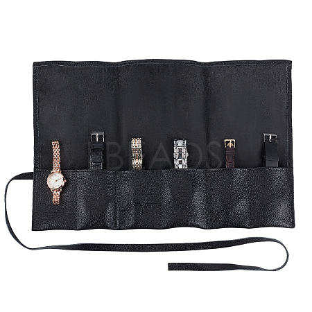 Leather Watch Roll Travel Cases CON-WH0089-69-1