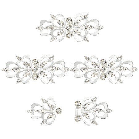 4Pcs Zinc Alloy Rhinestone Snap Lock Clasps FIND-FG0003-45B-1