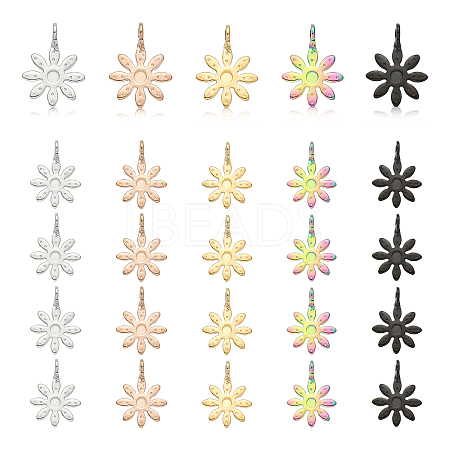 CHGCRAFT 70Pcs 5 Colors 304 Stainless Steel Pendants STAS-CA0001-67-1