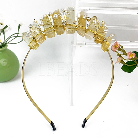 Natural Yellow Quartz Hair Bands PW-WGCBD00-02-1