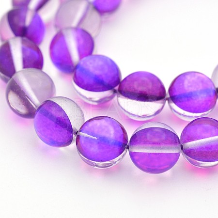 Round Synthetic Moonstone Beads Strands G-M210-8mm-02-1