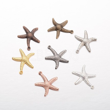 Starfish/Sea Stars Brass Pendants KK-L134-11-1