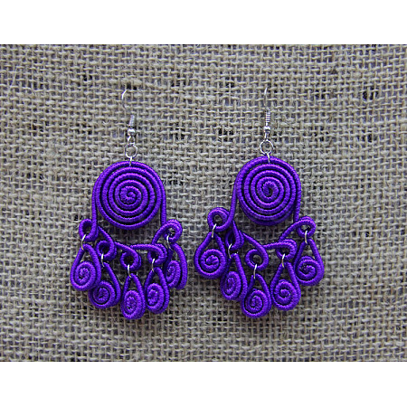 Iron Polyester Dangle Earrings FS-WG1F812-09-1