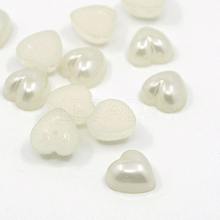 Acrylic Imitation Pearl Cabochons MACR-F022-22-1