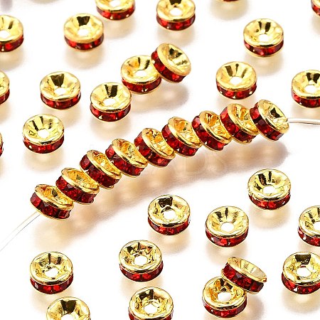 Brass Rhinestone Spacer Beads RB-A014-Z6mm-21G-1