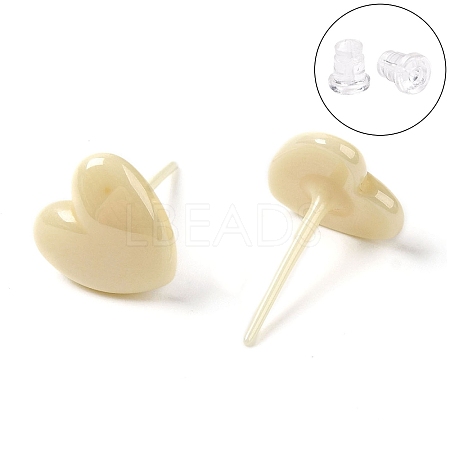 Hypoallergenic Bioceramics Zirconia Ceramic Heart Stud Earrings EJEW-C065-02A-1