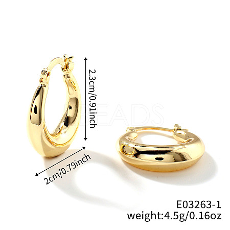 Trendy Geometric Brass Hoop Earrings QP8265-5-1