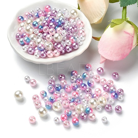 5 Colors ABS Plastic Imitation Pearl Beads KY-YW0001-63E-1