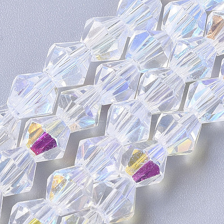 Electroplate Glass Beads Strands EGLA-Q118-5mm-C17-1