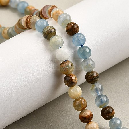 Natural Blue Calcite Beads Strands G-H312-C02-6mm-1