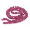 Baking Paint Transparent Glass Bead Strands GLAA-S031-8mm-39-3