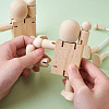 Unfinished Blank Wooden Robot Toys AJEW-TA0001-03-10