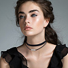 4Pcs 2Styles Alloy Round & Black Velvet Double Layer Choker Necklaces NJEW-WH20002-11A-5