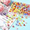 350Pcs 7 Colors Spray Painted Transparent Acrylic Beads OACR-FS0002-52-8