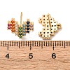 Brass Micro Pave Cubic Zirconia Stud Earrings for Women KK-CBADFF4-04G-2