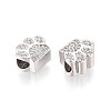 Brass Micro Pave Cubic Zirconia European Beads LS-ZIRC-T002-101-2