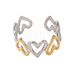 304 Stainless Steel Double Color Cuff Rings RJEW-S635-01GP-Q-2