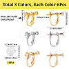 18Pcs 3 Colors Brass Clip-on Earring Findings KK-SC0006-61A-2
