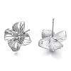 Brass Stud Earring Findings KK-N232-337A-01P-1