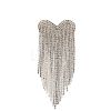 Heart with Tassel Glitter Hotfix Rhinestone DIY-WH0301-05-1