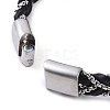 Black Braided Leather Cord Bracelets BJEW-A009-06P-3