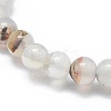 Natural Agate Bead Stretch Bracelets X-BJEW-K212-A-004-2