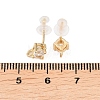 Brass Clear Cubic Zirconia Stud Earring Findings LS-EJEW-A155-03A-G-2