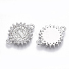 Brass Micro Pave Cubic Zirconia Links connectors X-ZIRC-T005-035B-P-2