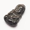 Natural Golden Sheen Obsidian Pendants G-G660-14-2