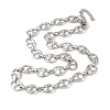 Non-Tarnish 304 Stainless Steel Teardrop Links Necklace for Women NJEW-B107-06P-1