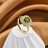 Adjustable Rack Plating Brass Micro Pave Cubic Zirconia Finger Rings for Women RJEW-M028-45G-4