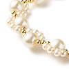 Paw Print Glass Pearl Beaded Bracelets BJEW-TA00009-5
