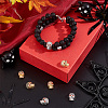 8Pcs 4 Colors Brass Micro Pave Cubic Zirconia Beads KK-PH0006-30-5