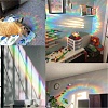 16Pcs 4 Styles Waterproof Plastic Colored Laser Stained Window Film Static Stickers DIY-WH0314-143-5