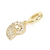 Brass Micro Pave Clear Cubic Zirconia Sea Animal European Dangle Charms LS-KK-B159-04G-03-2